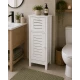 Έπιπλο MDF/Βελανιδιά με 1 Συρτάρι και 1 Ντουλάπι με Ράφι στο Εσωτερικό 36,5x30x83cm Λευκό MRShome