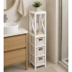 Έπιπλο MDF με 1 Ράφι και 3 Συρτάρια Λευκό 17x24x82cm MRShome