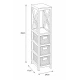 Έπιπλο MDF με 1 Ράφι και 3 Συρτάρια Λευκό 17x24x82cm MRShome