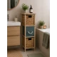 Έπιπλο MDF με 3 Συρτάρια από Υάκινθο 25x25x77cm Μπεζ/Λαδί MRShome