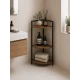 Γωνιακή Ραφιέρα με 3 Ράφια Iron/MDF 23.5x23.5x76cm MRShome