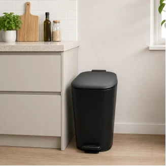 Κάδος Soft Close Μεταλλικός 20L Μαύρος Ματ 23x38x37.5cm MRShome