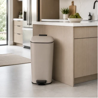Κάδος Soft Close Μεταλλικός 20L Μπέζ Ματ 23x38x37.5cm MRShome