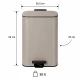 Κάδος Soft Close Μεταλλικός 30L Μπεζ Ματ 36.5x25x54cm MRShome