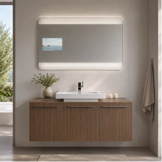 Καθρέπτης Με LCD Οθόνη και Φωτισμό 120x7.5x60cm MRShome