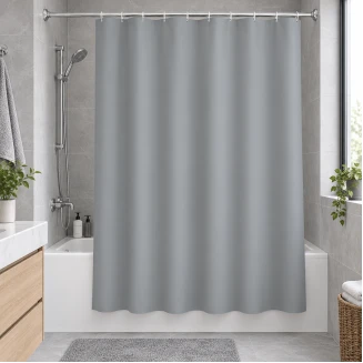 Κουρτίνα Μπάνιου 180x180cm Peva Γκρί Mrshome