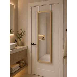 Κρεμαστός Καθρέπτης Για Πόρτα Από MDF 34x94cm Natural MRShome