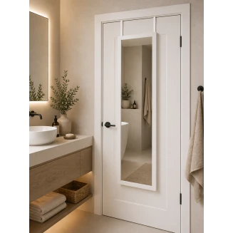 Κρεμαστός Καθρέπτης Για Πόρτα Από MDF 34x94cm White MRShome