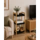 Ραφιέρα 3 θέσεων Bamboo/MDF Μπεζ/Μαύρη 33x33x80cm MRShome