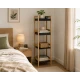 Ραφιέρα 4 θέσεων Bamboo/MDF Μπεζ/Μαύρη 34x33x110cm MRShome