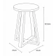 Σκαμπώ με Πόδια Bamboo Καφέ/Λευκό 31x31x42.5cm MRShome