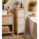 Συρταριέρα MDF με 3 Συρτάρια 25x25x77cm Μπεζ με Σχέδια MRShome