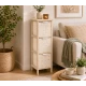Συρταριέρα MDF με 3 Συρτάρια 25x25x77cm Μπεζ με Σχέδια MRShome