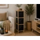 Συρταριέρα MDF με 3 Συρτάρια Φυσική/Μαύρη 25x25x77cm MRShome