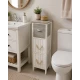 Συρταριέρα MDF με 3 Συρτάρια Γκρι/Λευκή 25x25x77cm MRShome