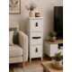 Συρταριέρα MDF με 3 Συρτάρια με Λαβές Λευκό 25x25x77cm MRShome