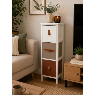 Συρταριέρα MDF Με 3 Συρτάρια Με Λαβή Multi 25x25x77cm MRShome