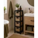 Συρταριέρα MDF με 4 Συρτάρια 17x24x65cm Μπεζ/Μαύρο MRShome