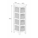 Συρταριέρα MDF με 4 Συρτάρια 17x24x65cm Μπεζ/Μαύρο MRShome