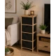 Συρταριέρα MDF με 4 Συρτάρια 37.5x27.5x86cm Φυσική/Μαύρη με Σχέδιο MRShome