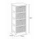 Συρταριέρα MDF με 4 Συρτάρια 37.5x27.5x86cm Φυσική/Μαύρη με Σχέδιο MRShome