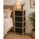 Συρταριέρα MDF με 4 Συρτάρια 37.5x27.5x86cm Φυσική/Μαύρη με Σχέδιο MRShome
