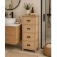 Συρταριέρα MDF με 4 Συρτάρια 37.5x27.5x86cm Μπεζ MRShome