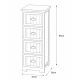 Συρταριέρα MDF με 4 Συρτάρια Λευκή 35x30x90cm MRShome