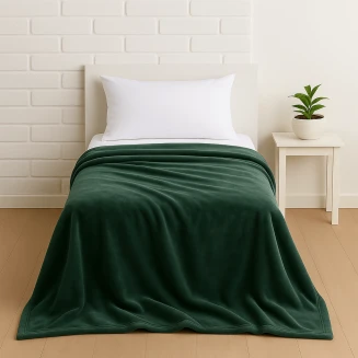 Κουβέρτα Βελουτέ Μονή 150x220 Astron Italy Olive