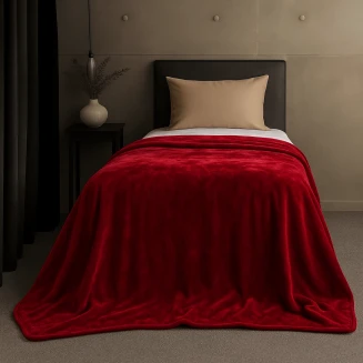 Κουβέρτα Βελουτέ Μονή 150x220 Astron Italy Redwine