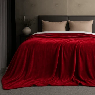 Κουβέρτα Βελουτέ Υπέρδιπλη 220x240 Astron Italy Redwine