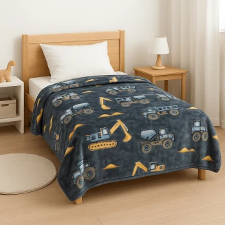 Κουβέρτα Βελουτέ Παιδική Μονή 150x220 Astron Italy Trucks