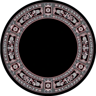 Χαλί Ροτόντα Φ 200 cm Isexan Atlantis Orthodoxia Χωρίς Αετό Μαύρο