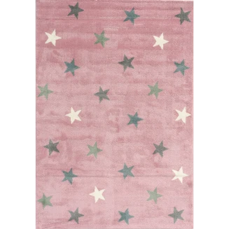 Χαλί Παιδικό 133x195 Isexan Atlantis Carousel 1281 Ρόζ Αστεράκια