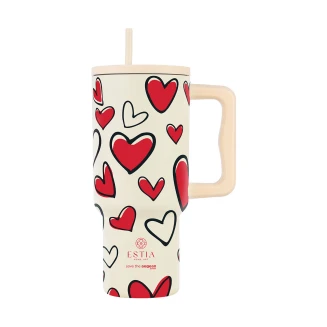 Θερμός Straw Tumbler XL 900ml Estia Save The Aegean Red Valentine 01-37734