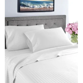 Σεντόνια Σετ Υπέρδιπλα 250x280 Κόμβος Satin Stripe TC300 100% Cotton