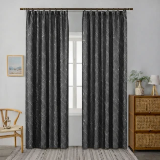 Κουρτίνα Με Τρέσσα 270x280 Lucktora 841-16 Σκούρο Γκρί