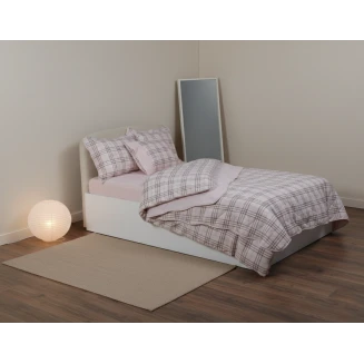 Σεντόνια Σετ Ημίδιπλα 180x260 Silk Fashion Βαμβακερά Καρρώ Ρόζ