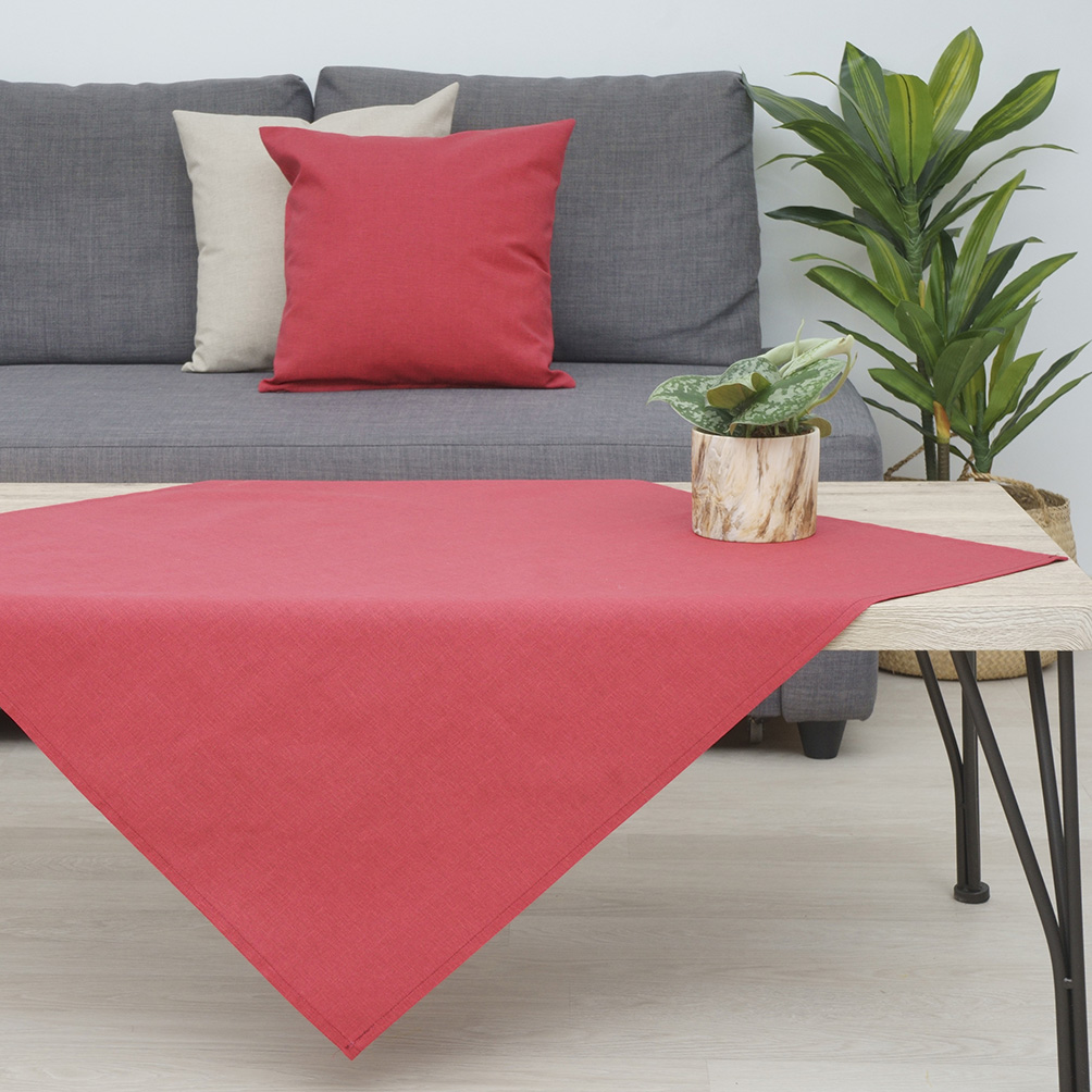 Καρέ 85x85 Dimeco Τυπωτό Λονέτα Μονόχρωμο 5403 Red