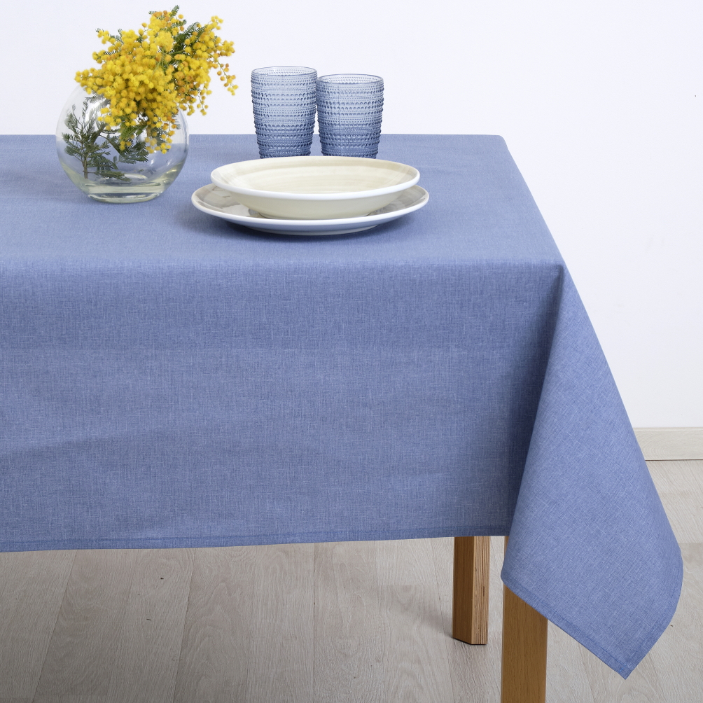 Τραπεζομάντηλο Ροτόντα R220 Dimeco Τυπωτό Λονέτα Μονόχρωμο 5403 Blue