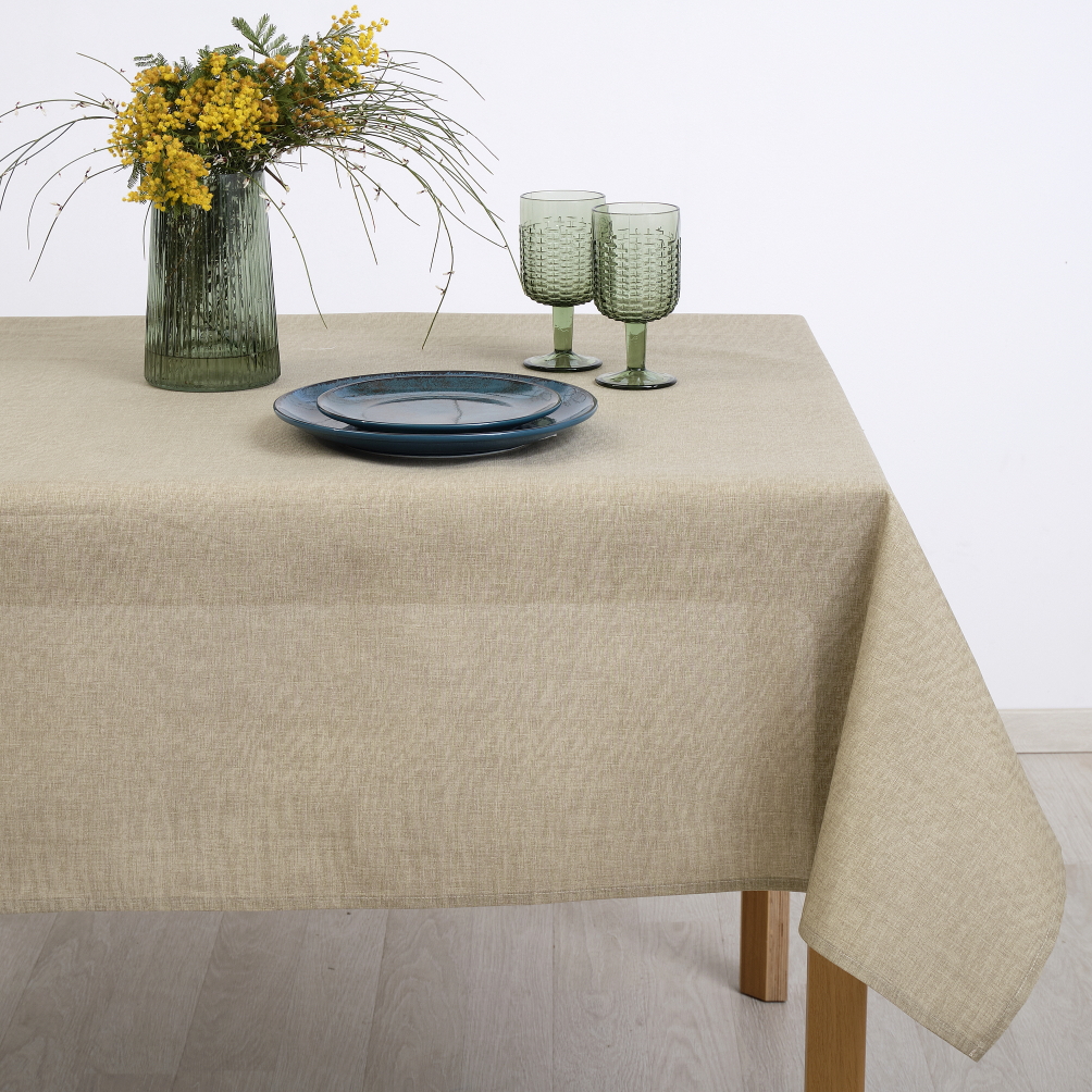 Τραπεζομάντηλο Ροτόντα R220 Dimeco Τυπωτό Λονέτα Μονόχρωμο 5403 Dark Beige