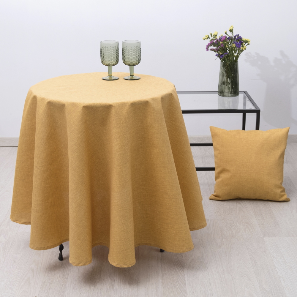 Τραπεζομάντηλο Ροτόντα R180 Dimeco Τυπωτό Λονέτα Μονόχρωμο 5403 Yellow