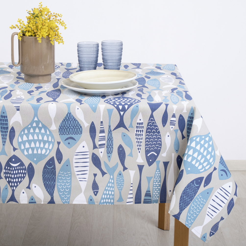 Τραπεζομάντηλο Ροτόντα R220 Dimeco Τυπωτό Λονέτα Aquarius
