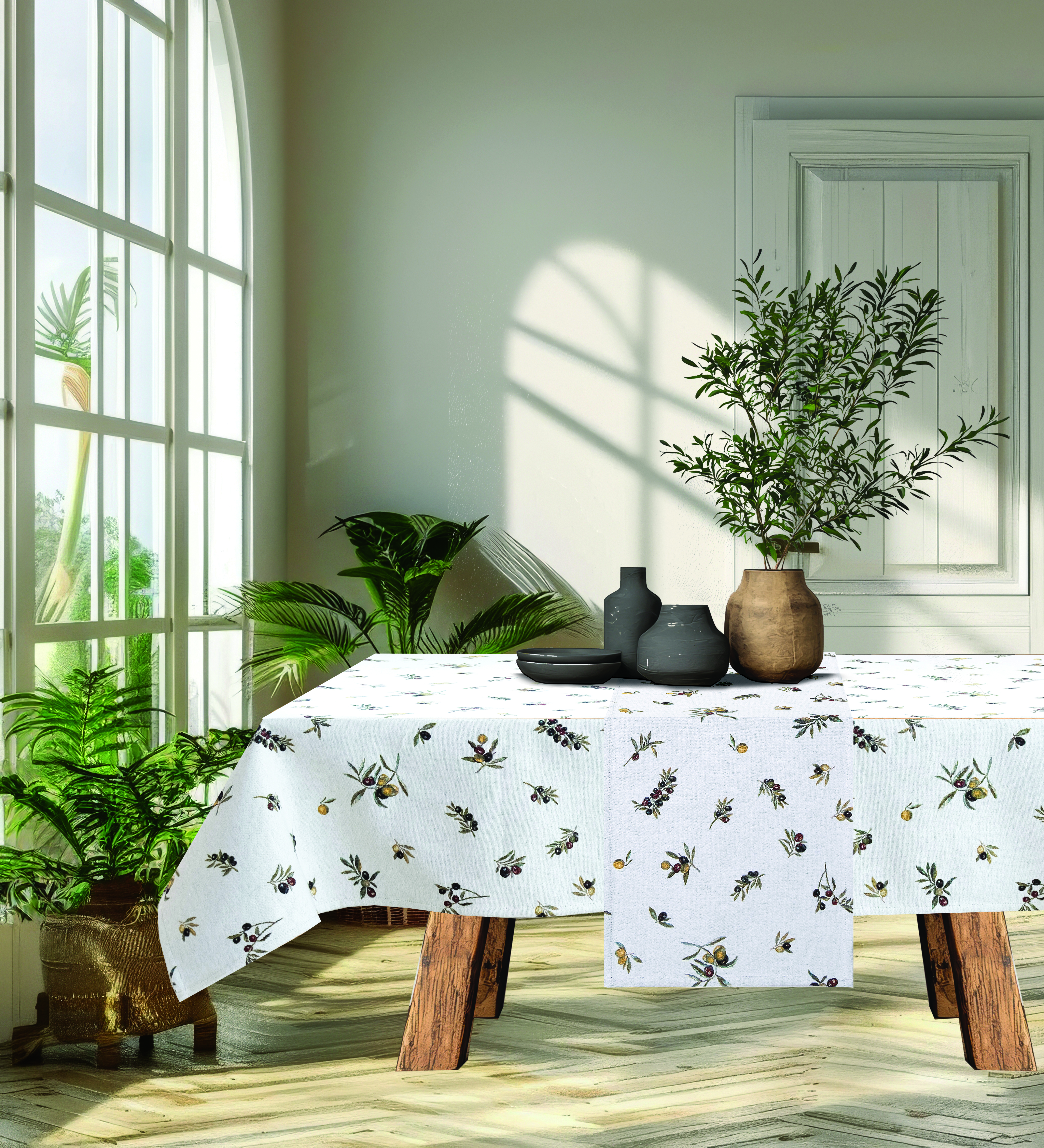 Τραπεζομάντηλο 160x280 Dimeco Στόφα Allover Olea