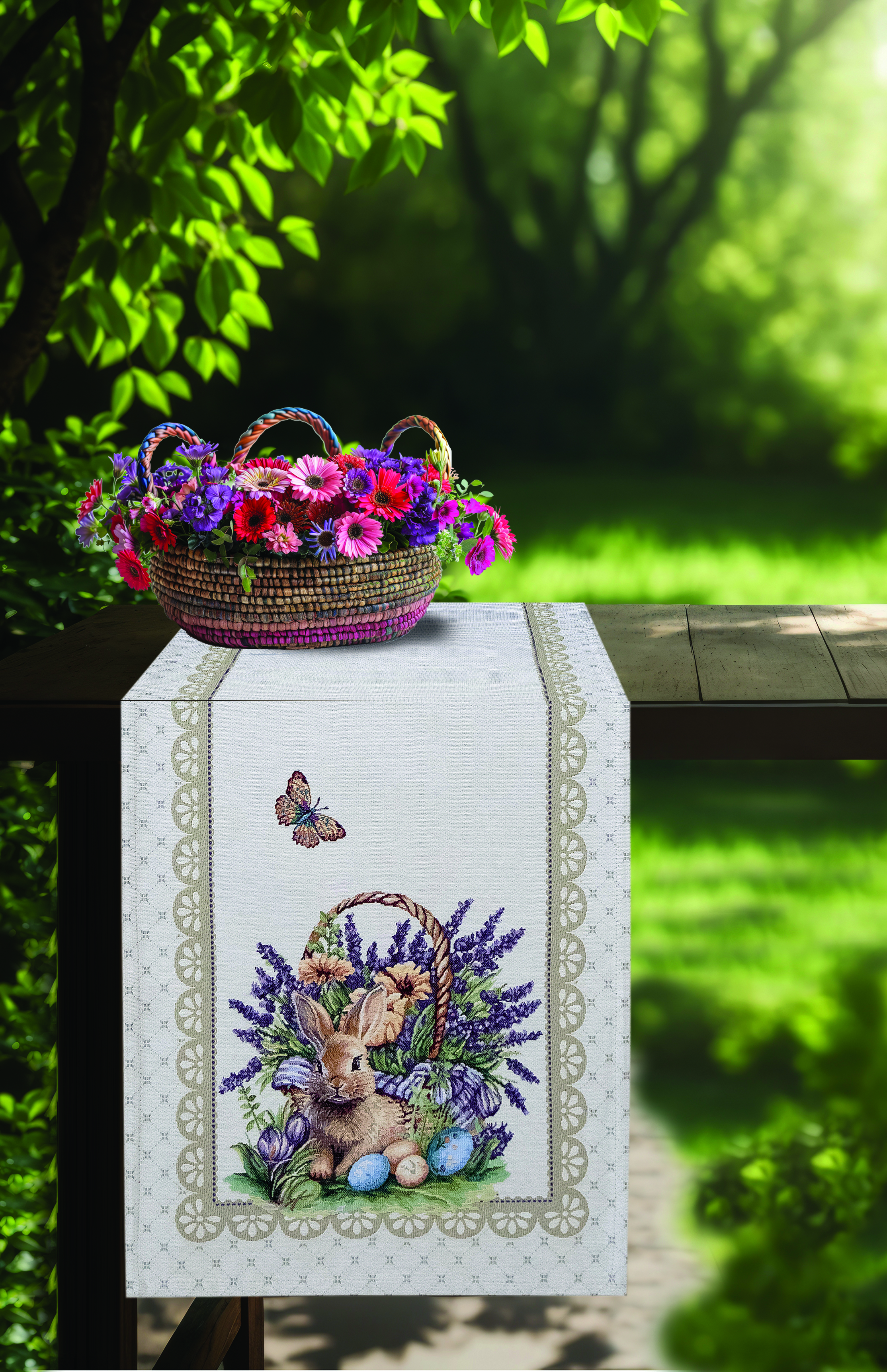 Runner Στόφα Panel 45x140 Dimeco Easter Charm