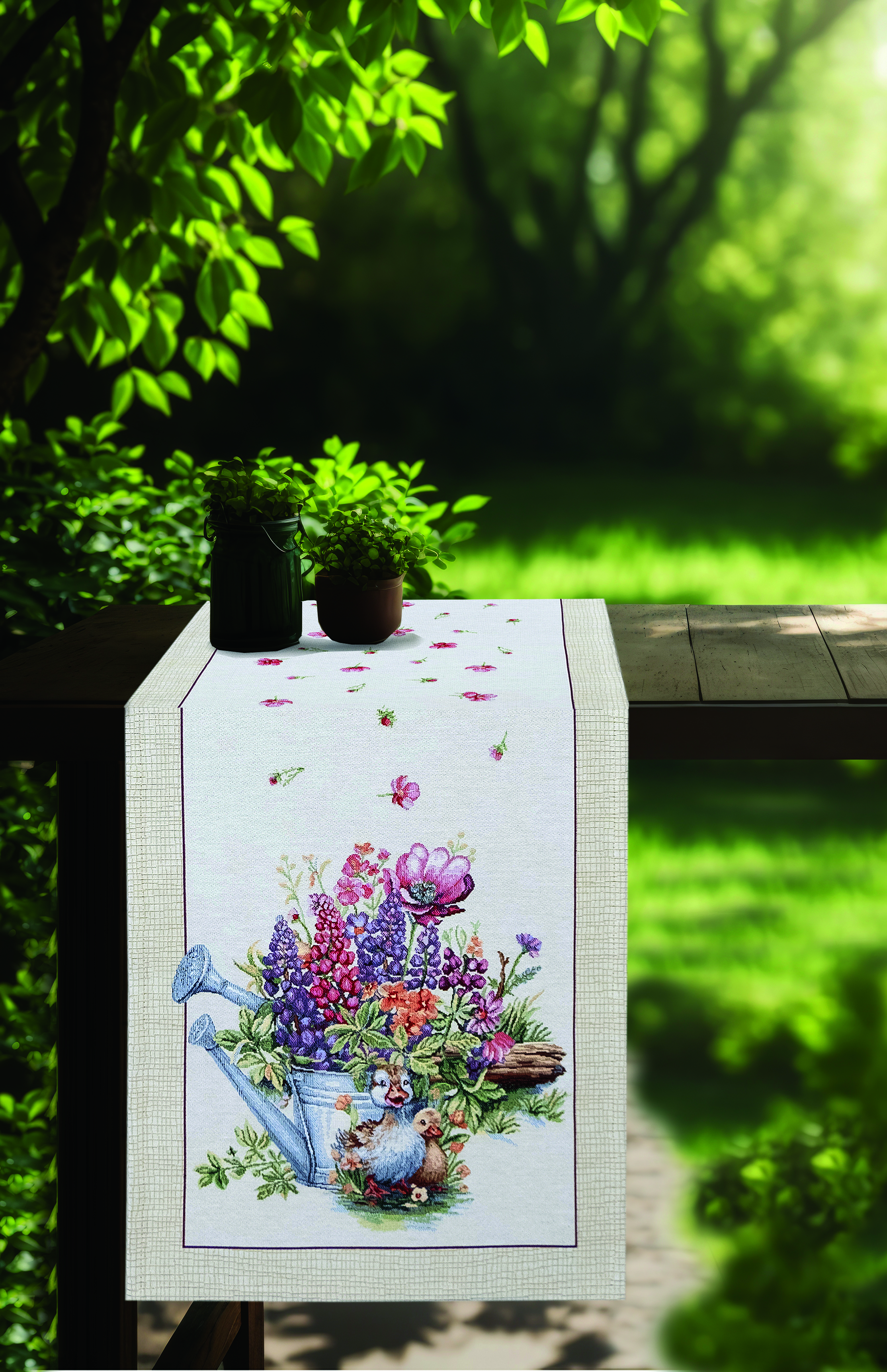 Runner Στόφα Panel 45x140 Dimeco Easter Goose