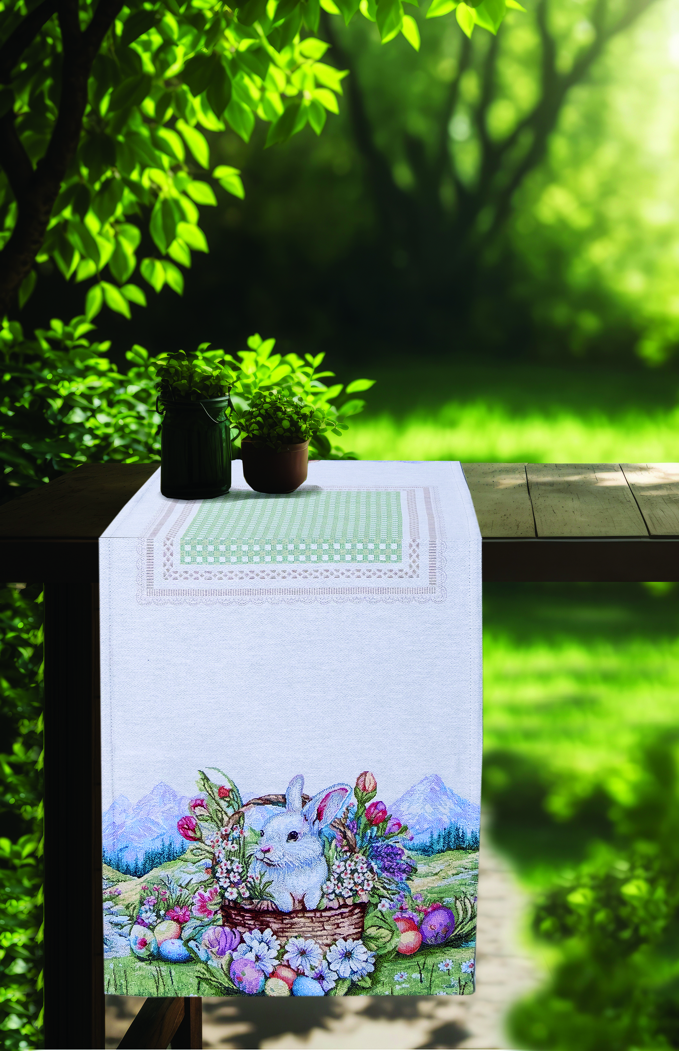 Runner Στόφα Panel 45x140 Dimeco Easter Grass