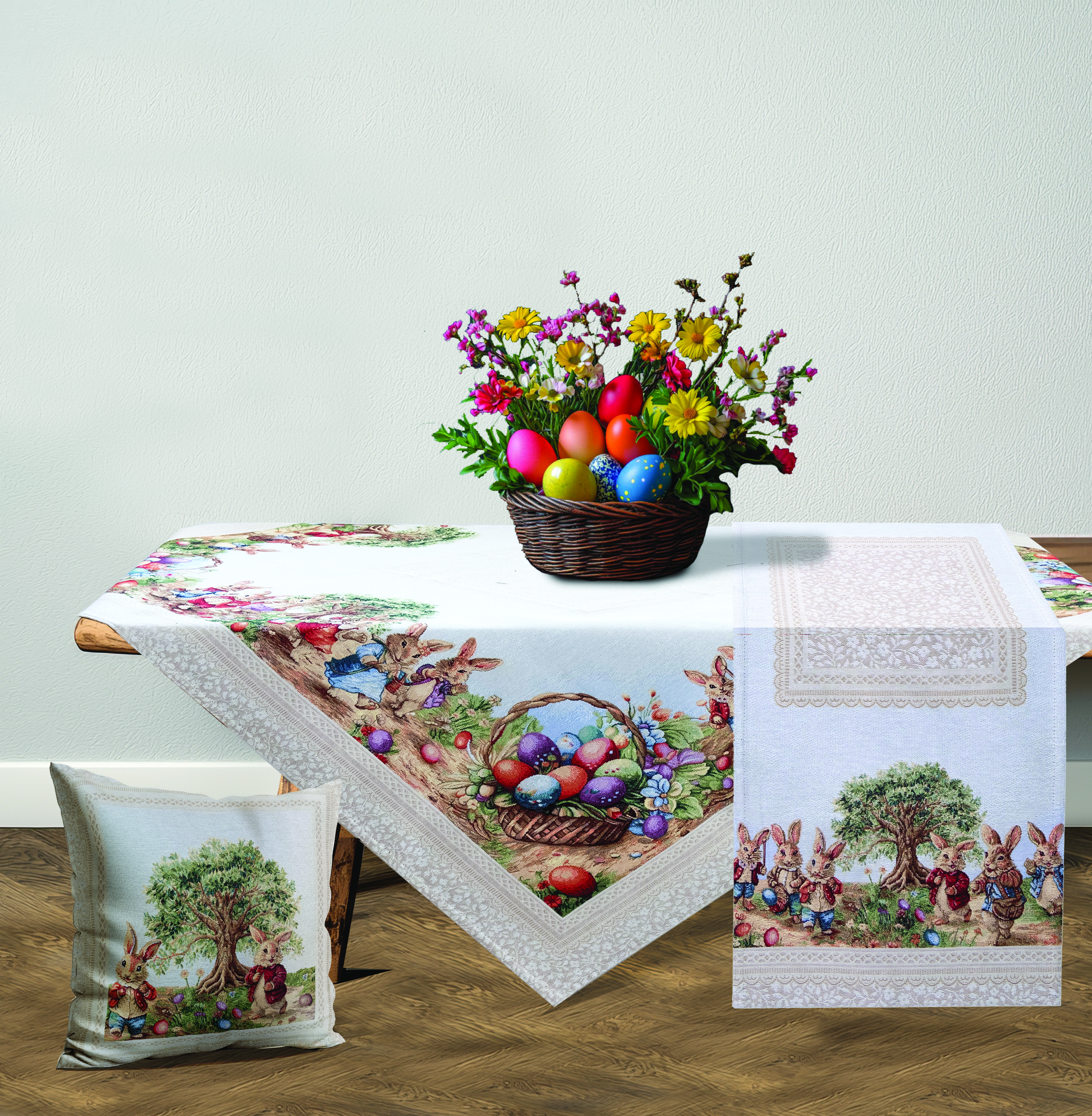 Τραπεζομάντηλο Στόφα Panel 140x140 Dimeco Easter Land