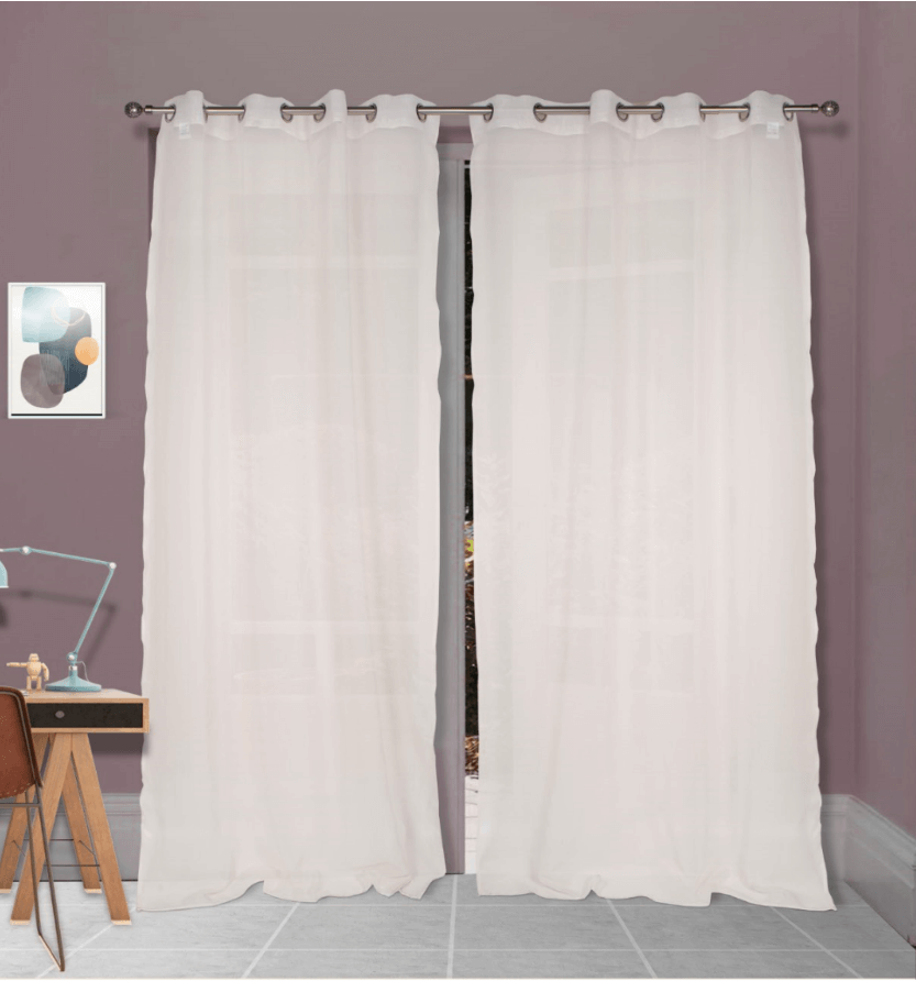 Κουρτίνα οργάντζα Σχ.Elsa με κρίκους 140x260cm 100% Ecrou
