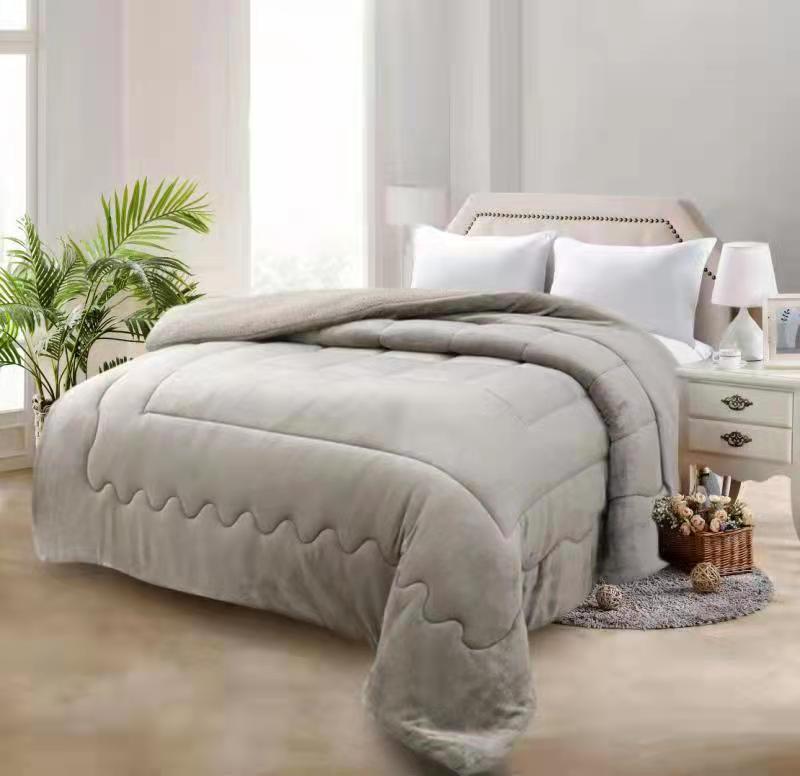 Κουβερτοπάπλωμα Υπέρδιπλο 220x240 Flamingo Flannel Με Κάτω Όψη Sherpa Arizona Beige